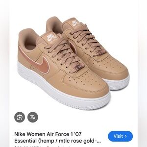 Nike Air Force 1, Hemp & Rose Gold, 8